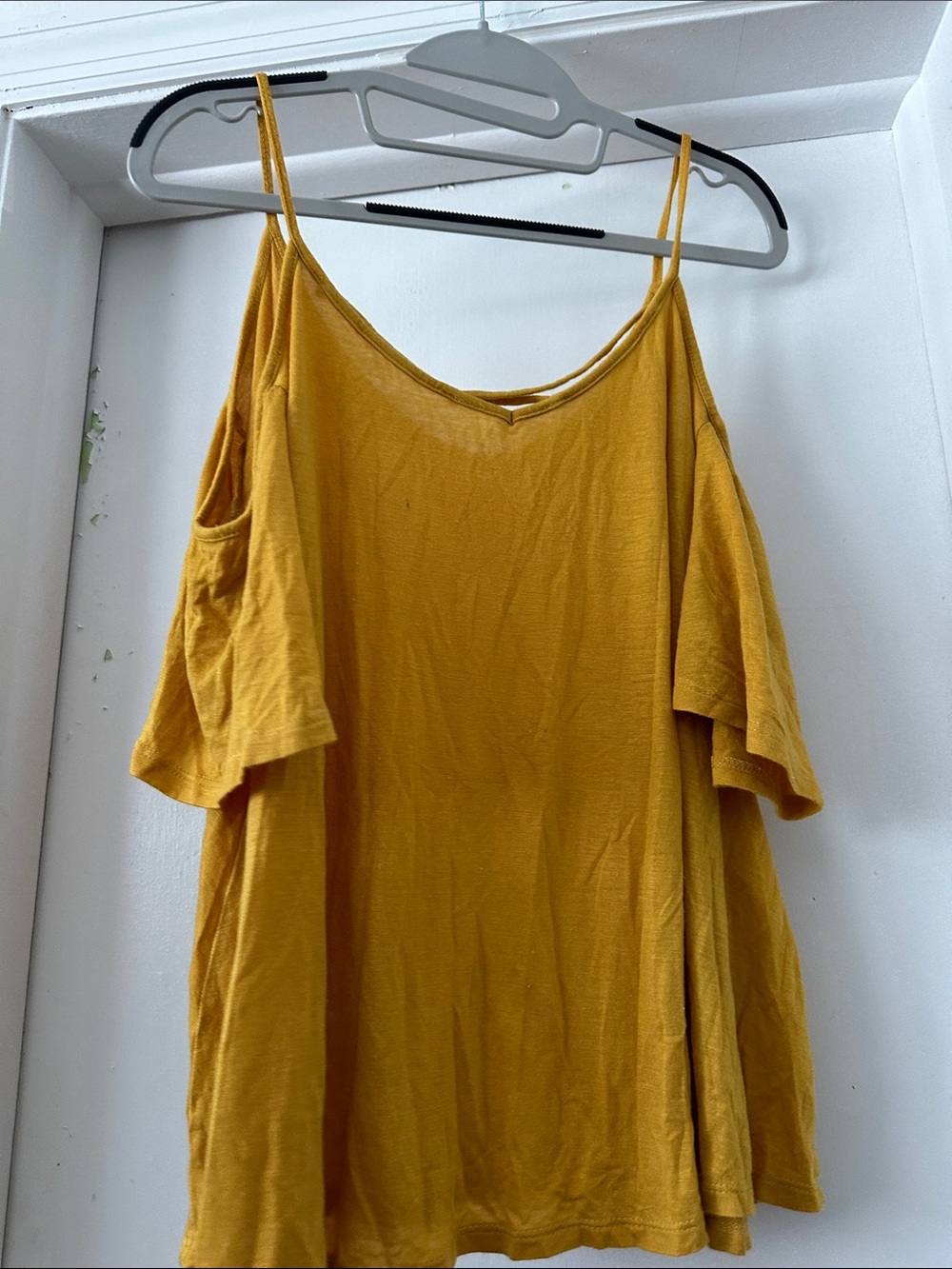 Active USA Mustard Cold-Shoulder Camisole